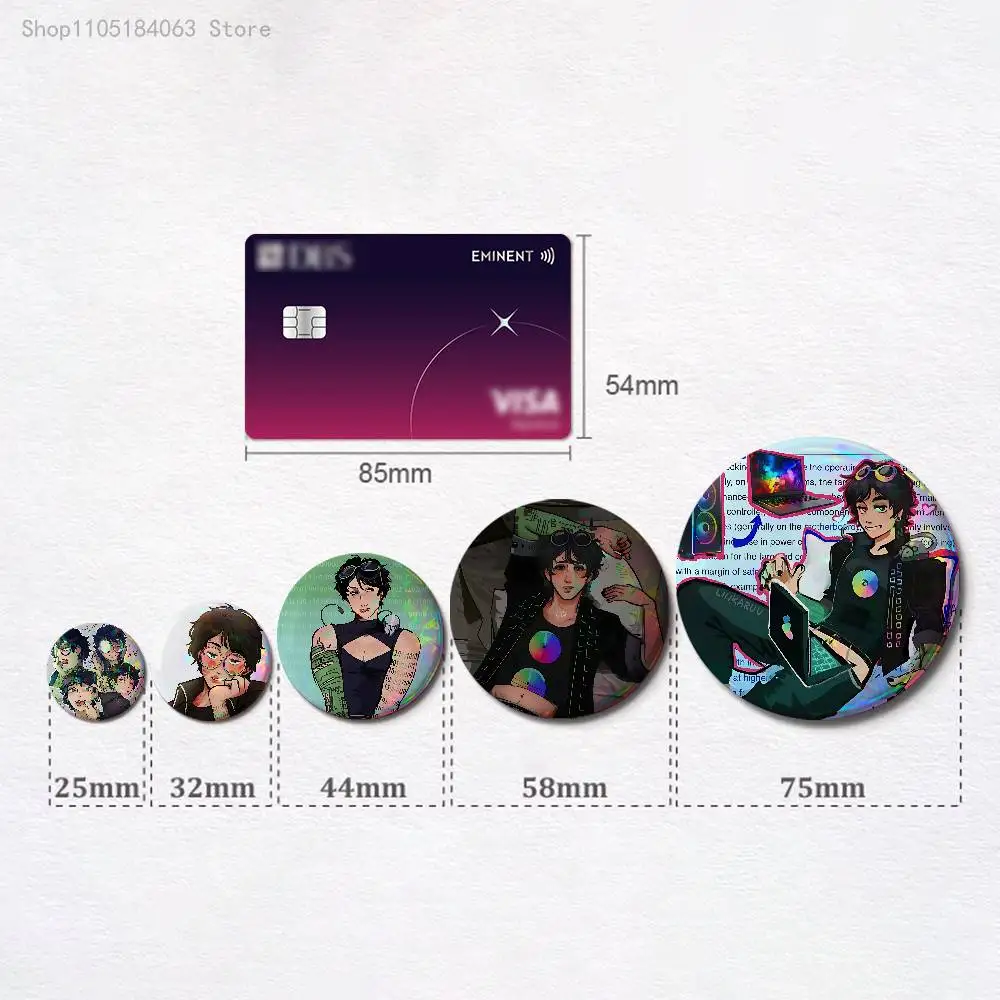 Game D-Date E-Everything Mac  Badges 25 32 44 58 75 mm Round Cosplay Pin Bag Decor Fans Collect Friends Gifts Brooch Souvenir