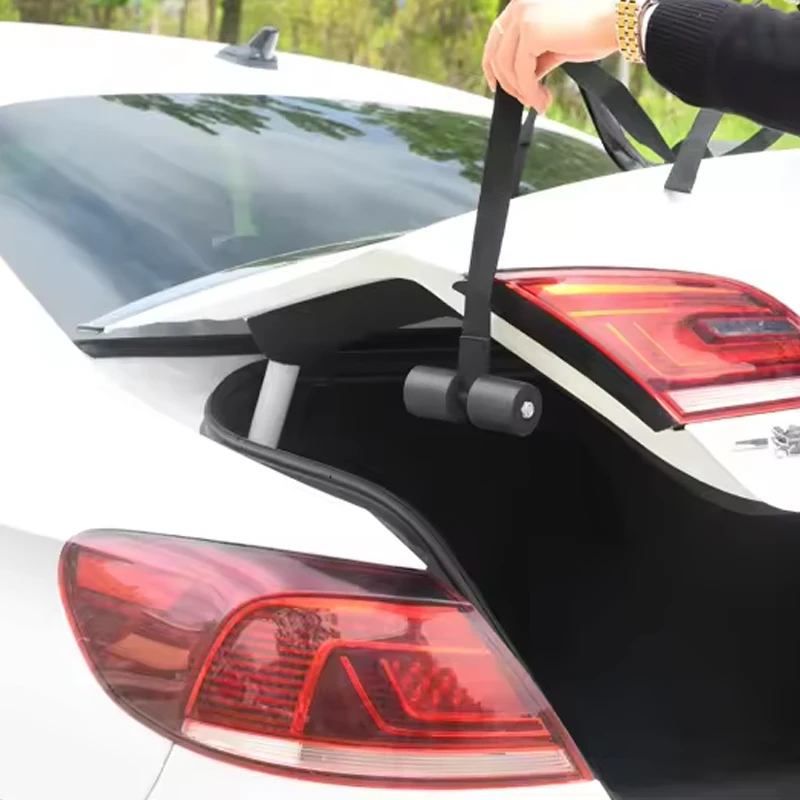 Hatch Huggers für Fahrradträger im Kofferraum, integrierte Befestigungselemente, Fahrradrahmen-Zubehör, Gurte für sichere Aufbewahrung und Transport – Detail 3