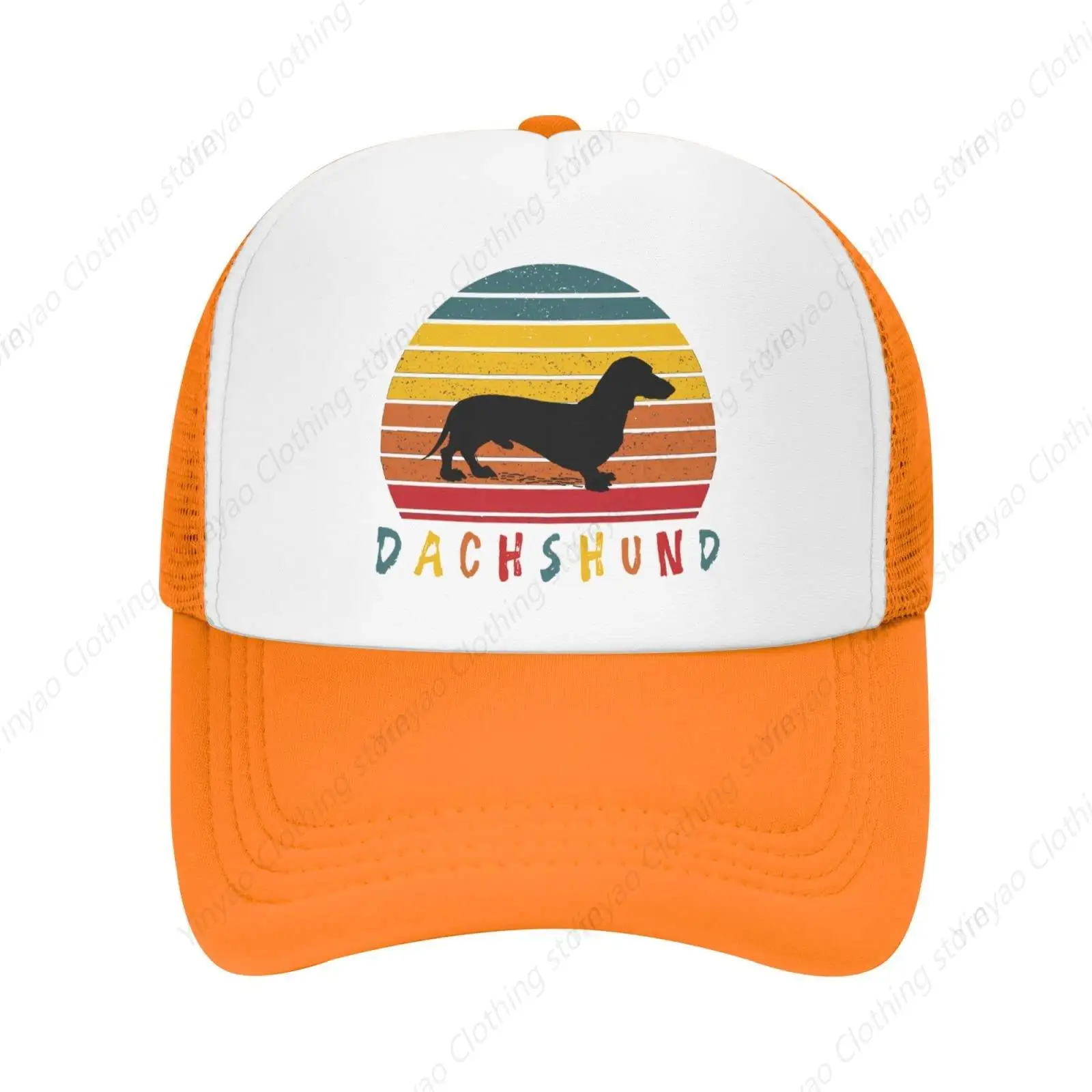 

Sausage Dog Colorful Mesh Truck Hat Fashionable and Fun Baseball Hat Outdoor Adjustable Truck Hat