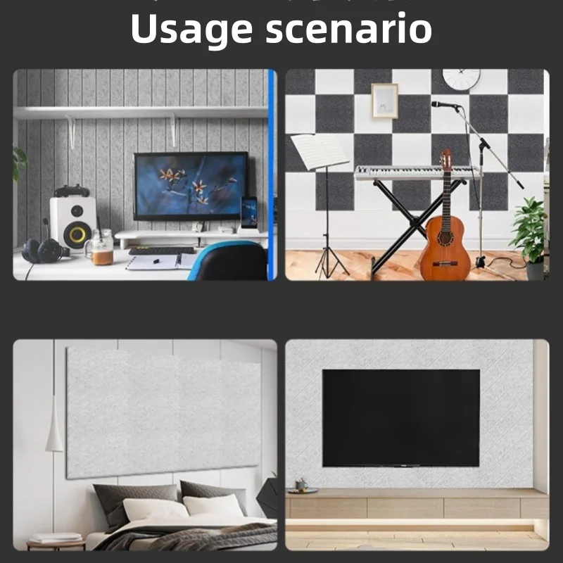 9MM Thickness Sound-Absorbing Panels Sound Insulation Pads Echo Bass Isolation DIY Self-adhesive Background Felt Wall Sticker