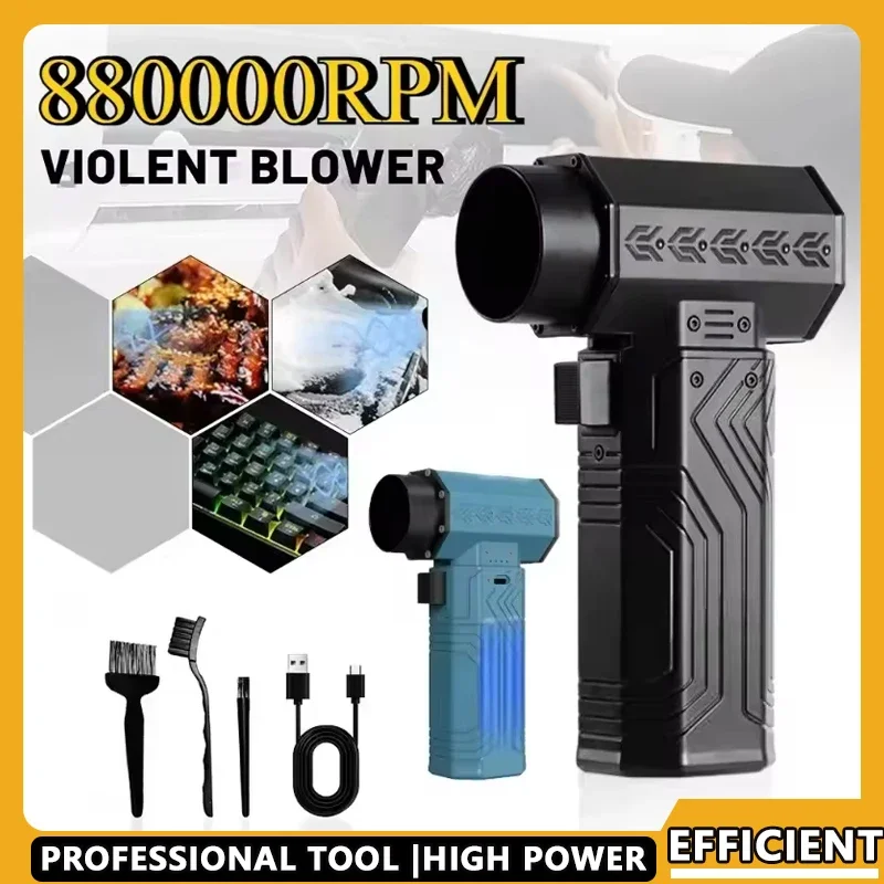 Mini ventilateur Turbo Jet 880000 tr/min, 10000mAh, 600g de poussée 70 m/s, plumeau sans balais pour l'élimination des feuilles et le sèche-clavier