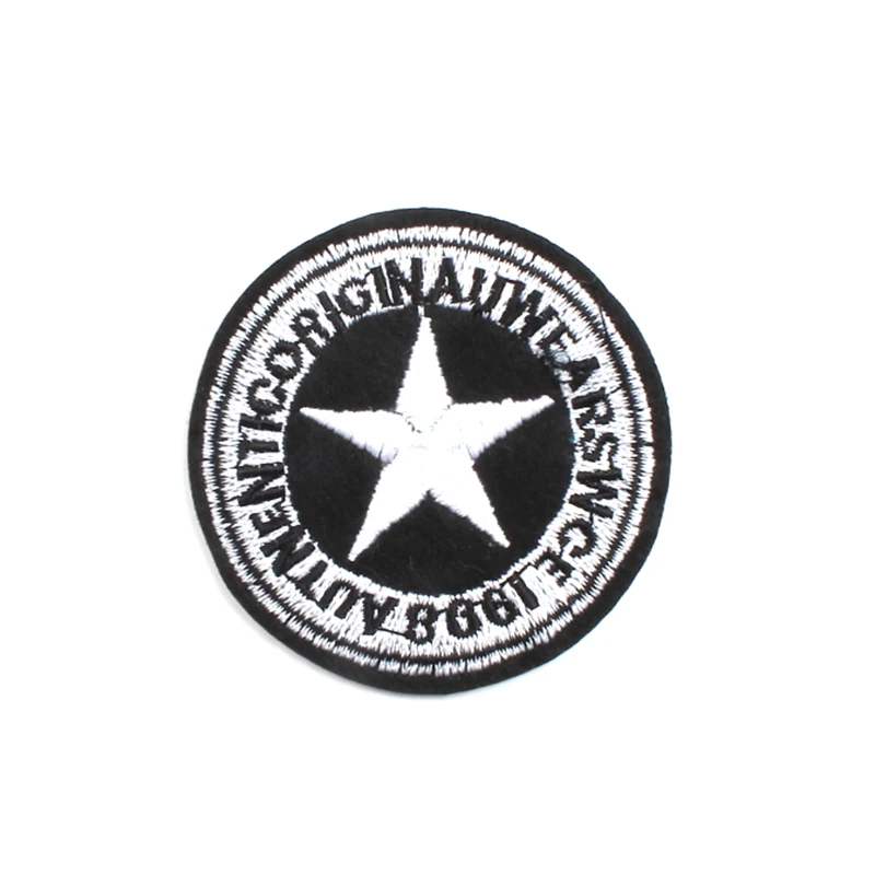 Self Adhesive Black Patches Embroidery Clothes Stickers DIY Jeans Coats Jackets Badge Clothing Appliques Motorcycle Suit Patch