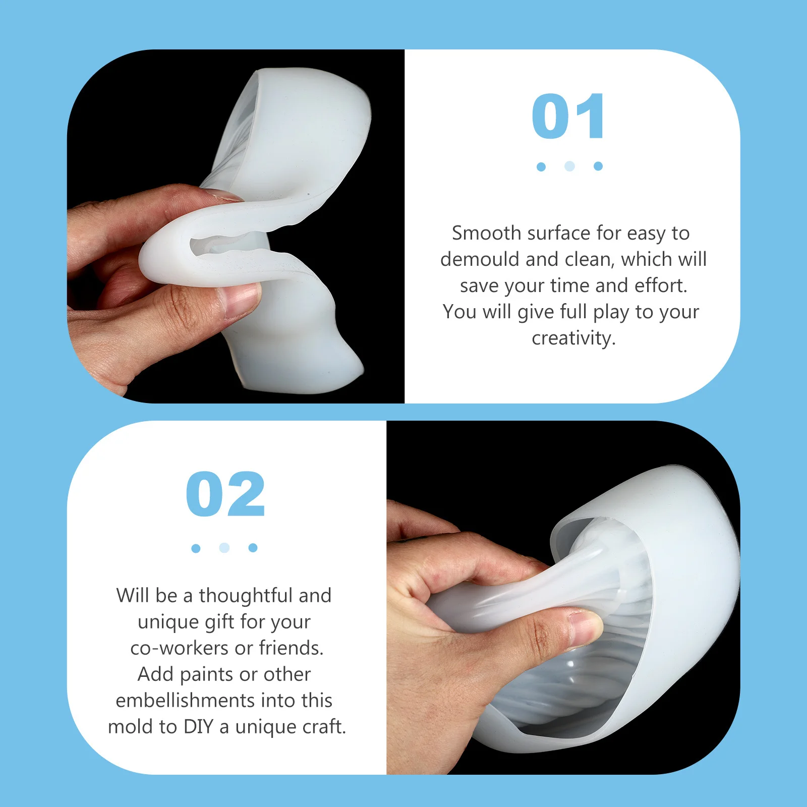 

Ocean Series Storage Tray Mold Silicone Reusable Wear-Resistant DIY Mold for Craft Casting Epoxy Art and Home Decor