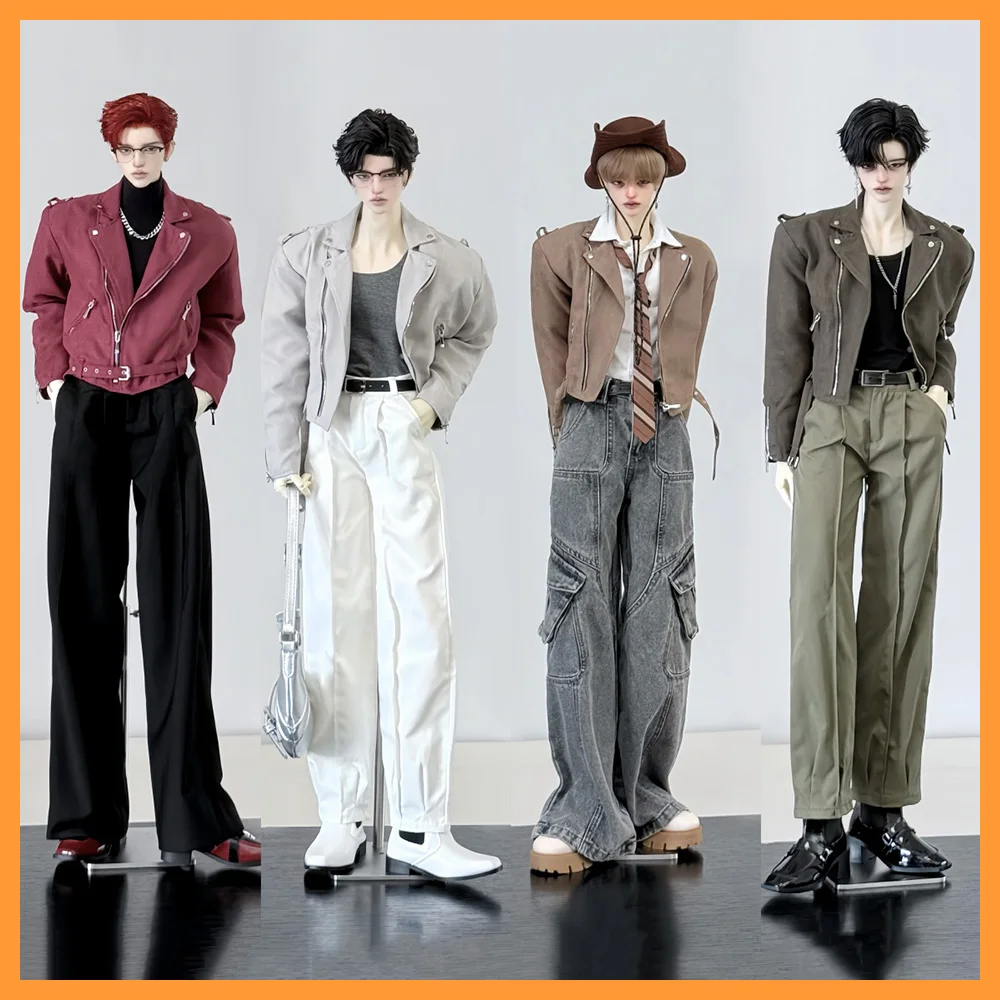 

【Только одежда】Замшевая куртка для больших кукол, мотоциклетное кожаное пальто для 1/4 нормального/сильного дяди ID75, экшн-фильма, модель тела, игрушки