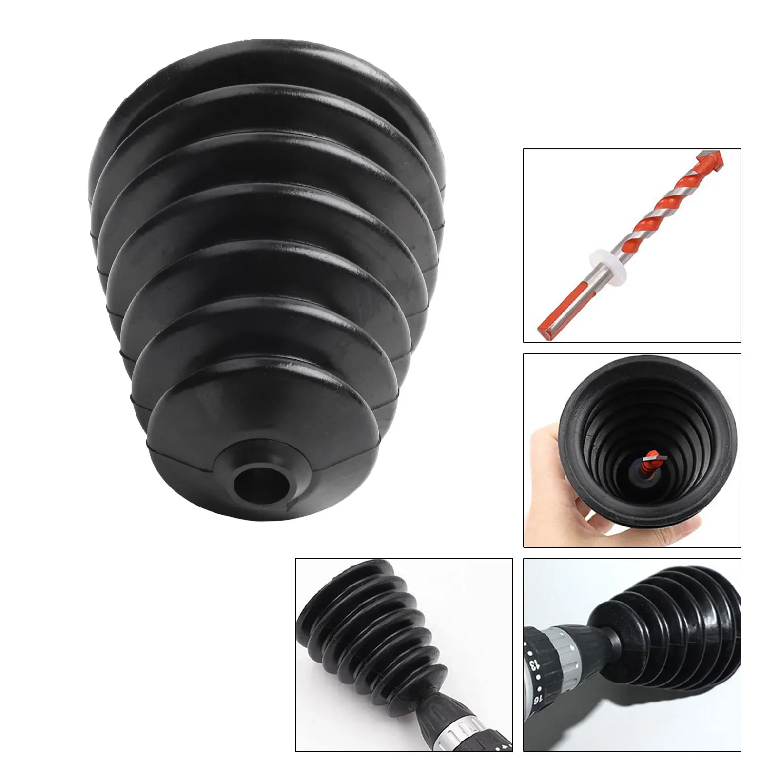 

Пылезащитный чехол для электрической дрели. Резиновая конструкция для эффективного сбора пыли ударной дрели во время инженерных и установки.