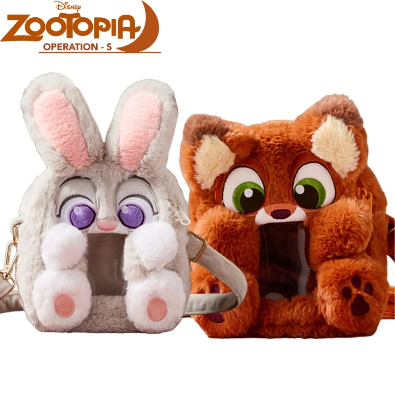 

Zootopia плюшевая сумка Itabag с героями мультфильмов Джуди Хоппс, сумка через плечо, большая вместимость для хранения, товары в стиле аниме, праздничный подарок, универсальный
