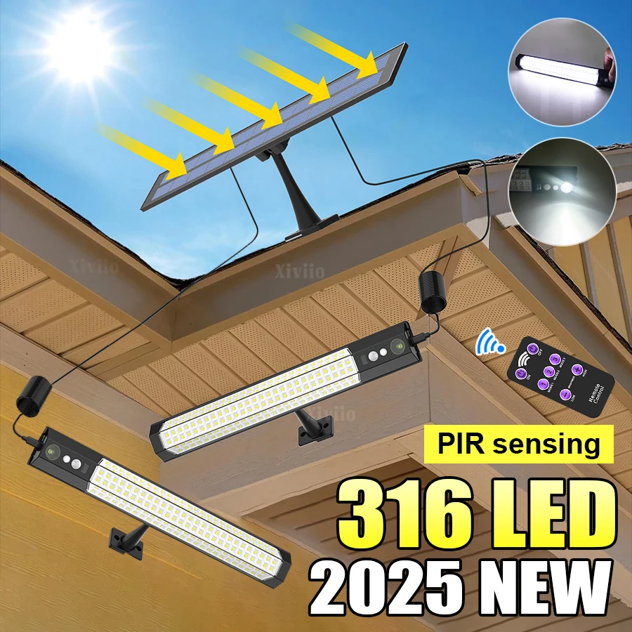 

2025 НОВЫЙ светодиодный солнечный светодиодный датчик движения ландшафтная лампа во дворе 316 светодиодный супер яркий стенный свет наружное освещение кемпинговая лампа