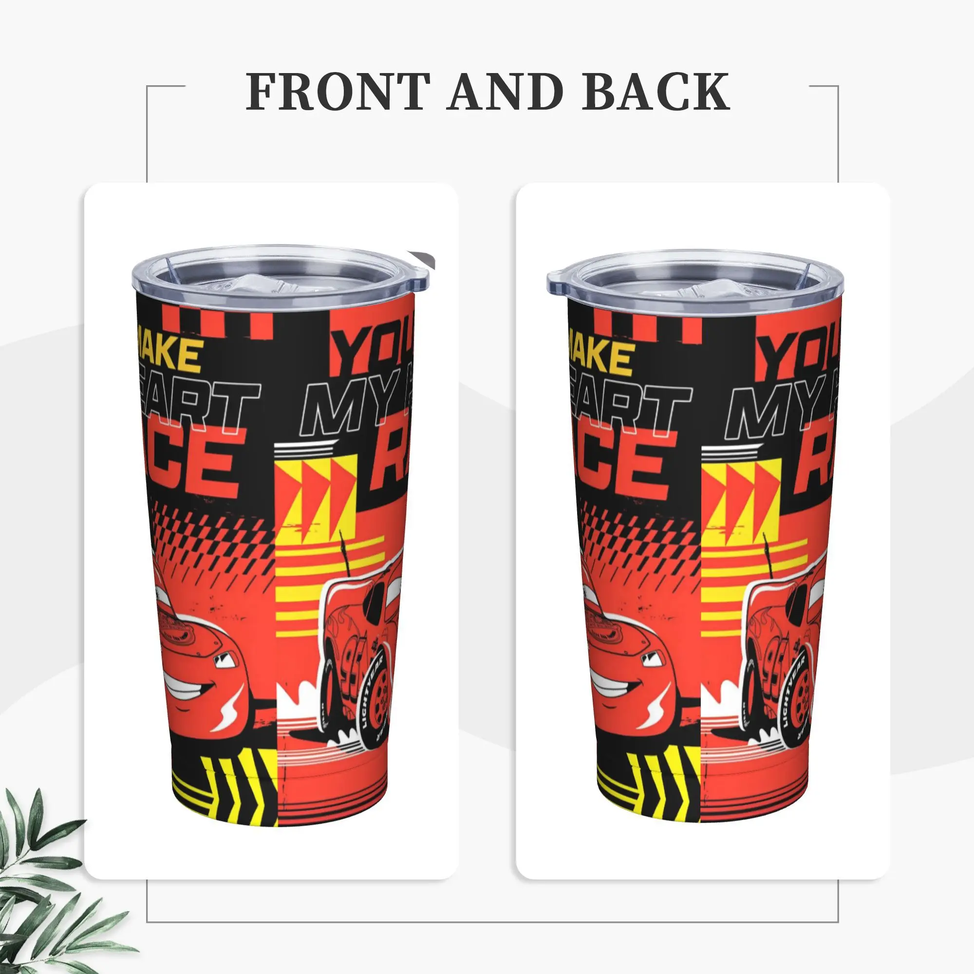 

Stainless Steel Tumbler Lightning MCqueen Coffee Mug Insulated Hot Drinks Mugs Cup Travelist Custom DIY Water Bottle