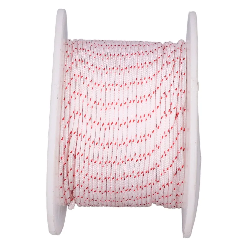 White Red Universal Recoil Starter Rope White and Red Compact Pull Starter Cord String Nylon Lawn Mower Rope