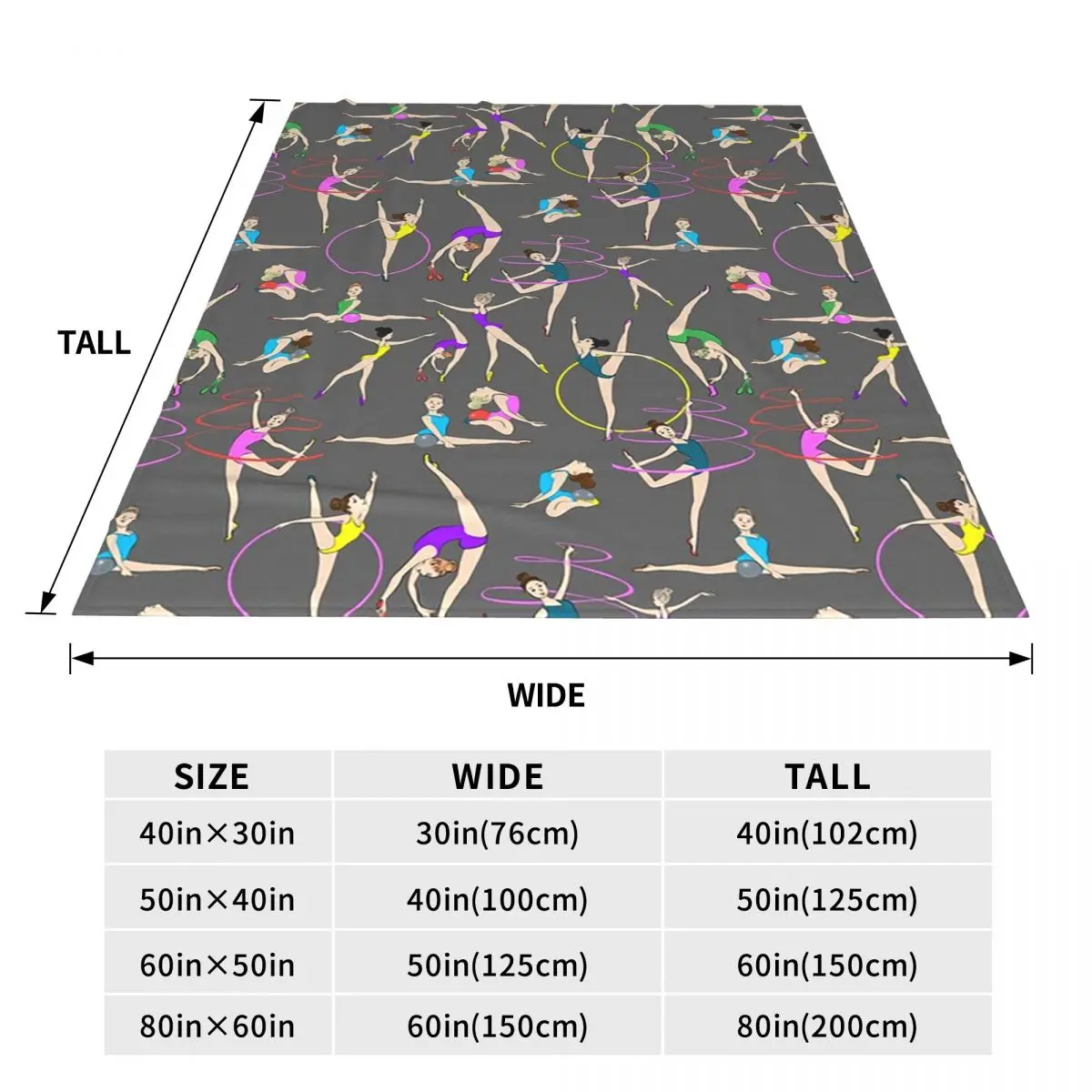 Rhythmic Gymnastics Dance Pattern Blankets Fleece Sofa Throw Blanket Breathable for Home Bedroom Travel Throws Bedspread Quilt