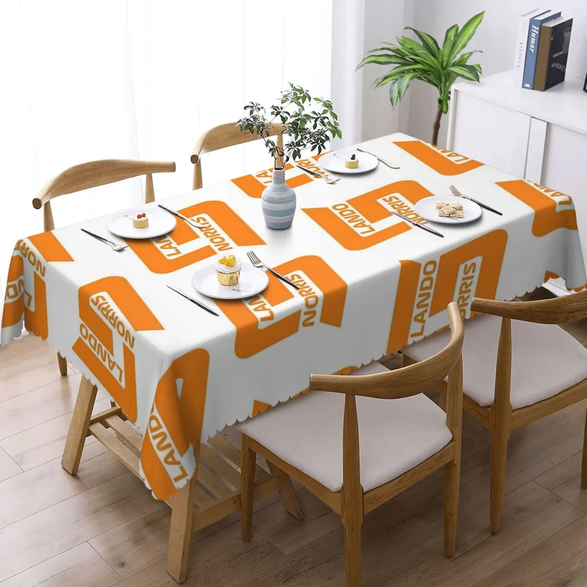 Lando Norris LN 4 Customized Rectangular Tablecloth Oilproof Table Cover for Dining Events Table Cloth