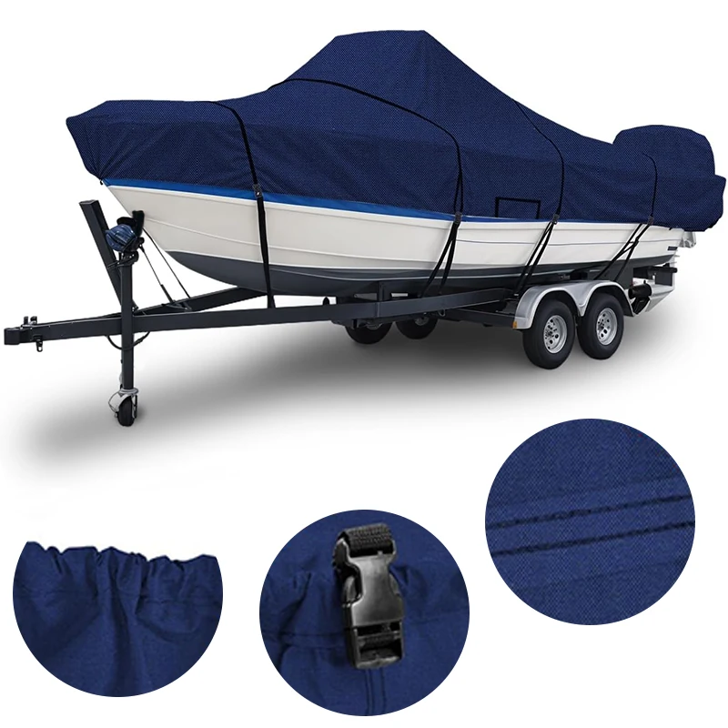 Marine Grade Waterproof 600D Dustproof Boat Cover Uv Resisting All Season Protection Boat Cover
