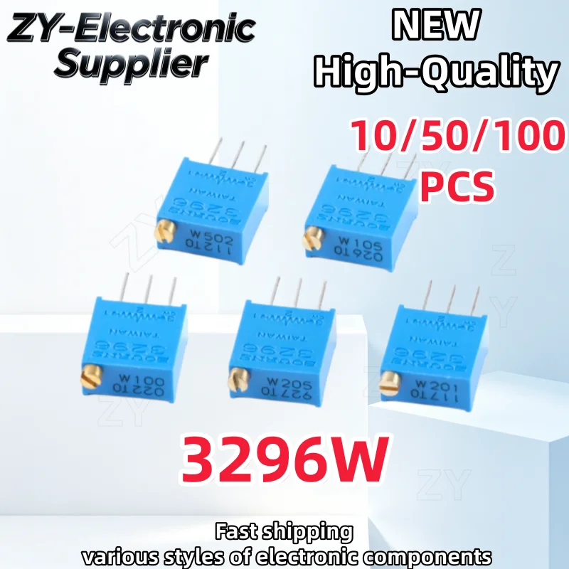 【10/50/100PCS】= NEW high-quality 3296W 3296 50 100 200 500 ohm 1K 2K 5K 10K 20K 50K 100K 200K 500K 1M ohm 103 100R 200R 500R