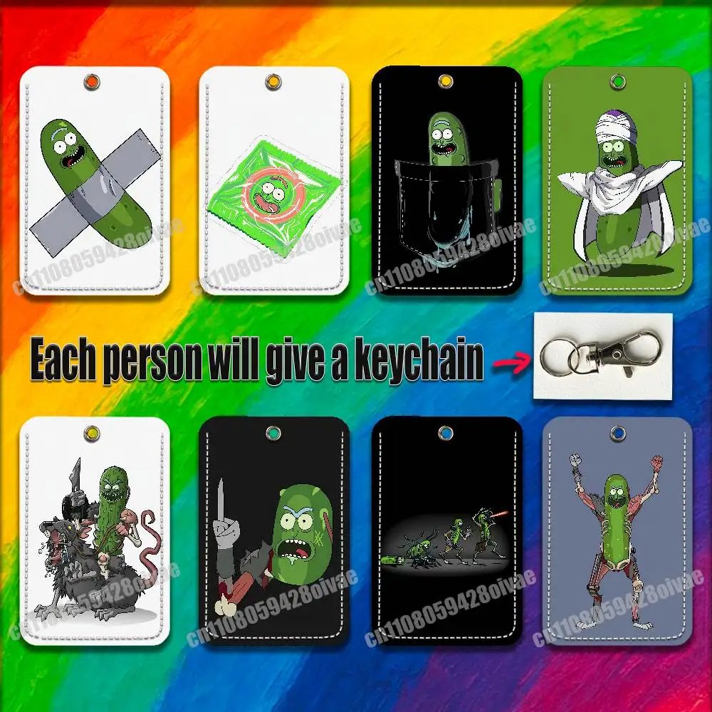 

Funny Mouse R-RickS P-Pickles For ID Clips Credit Bank Bag Bus Meal Card Holder Cover Pocket Ornament Keychain