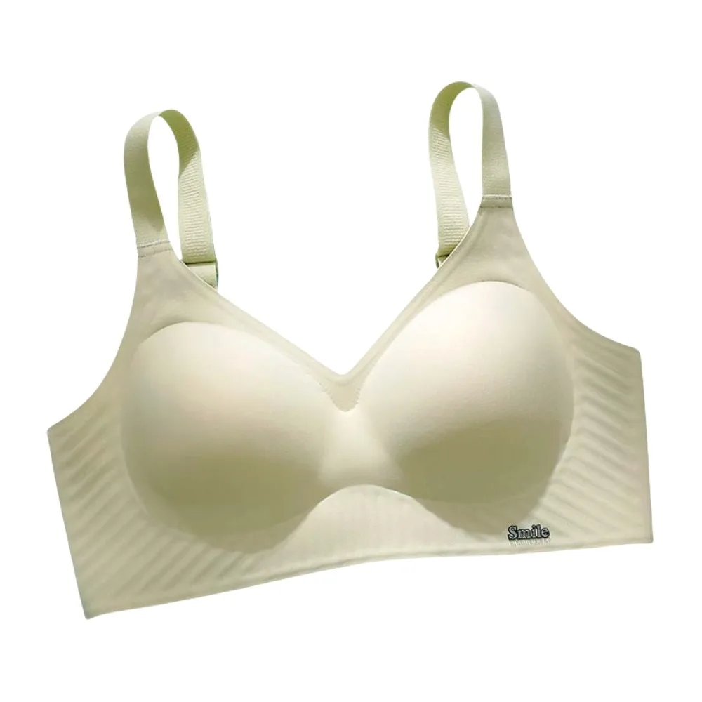 

English Letter Seamless Bra Traceless Shockproof Wireless Deep V Bra Anti-sagging Jelly Lingerie Brassiere for Women Running