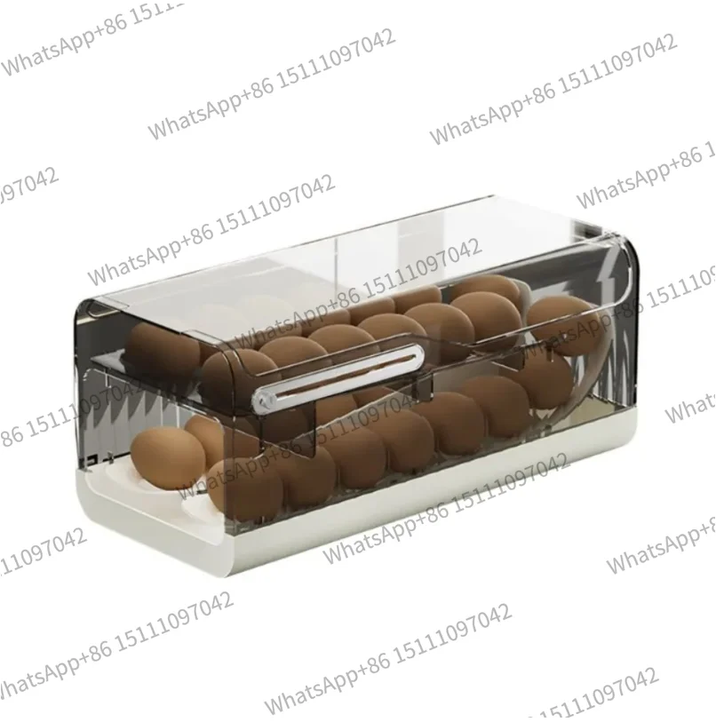 Anti-Drop Egg Storage Box Refrigerator Side Door Slide-Type Automatic Roll-Out Device Kitchen Table Fresh Egg Box