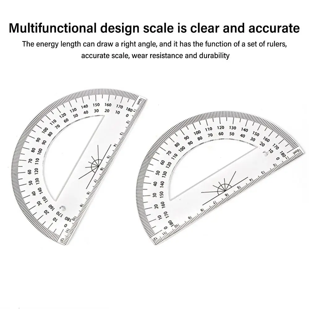 Transparent Set Square Professional Drafting Tools Plastic Triangle Ruler With Handle Geometry Scale Ruler Students Gift