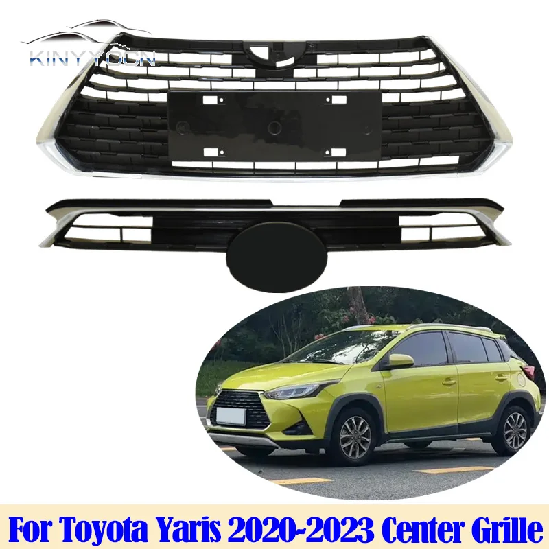 

For Toyota Yaris 20-23 Upper Lower Bumper Center Grille Cover Plate Ventilation Grille Air Outlet Frame Car Accessories