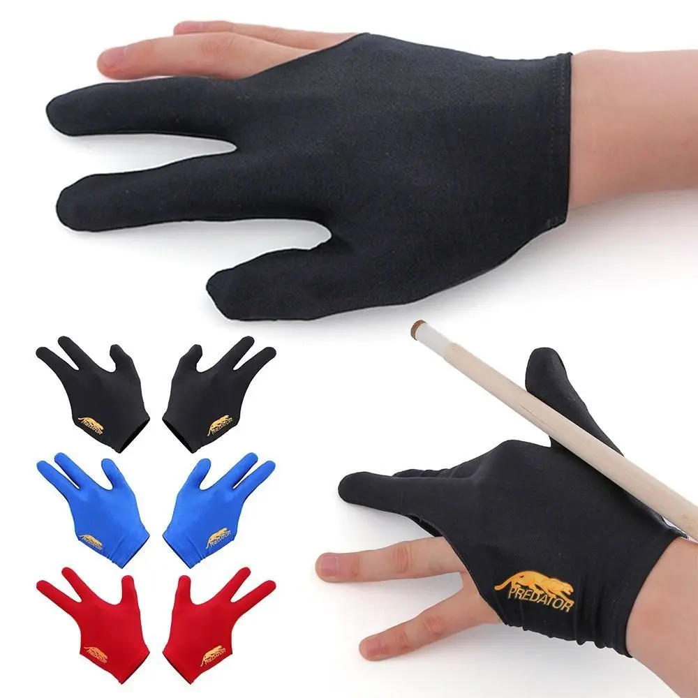 

Spandex Billiards Gloves Three Finger Open Non Slip Three Finger Gloves Breathable Elastic Billiard Accessories Men Women