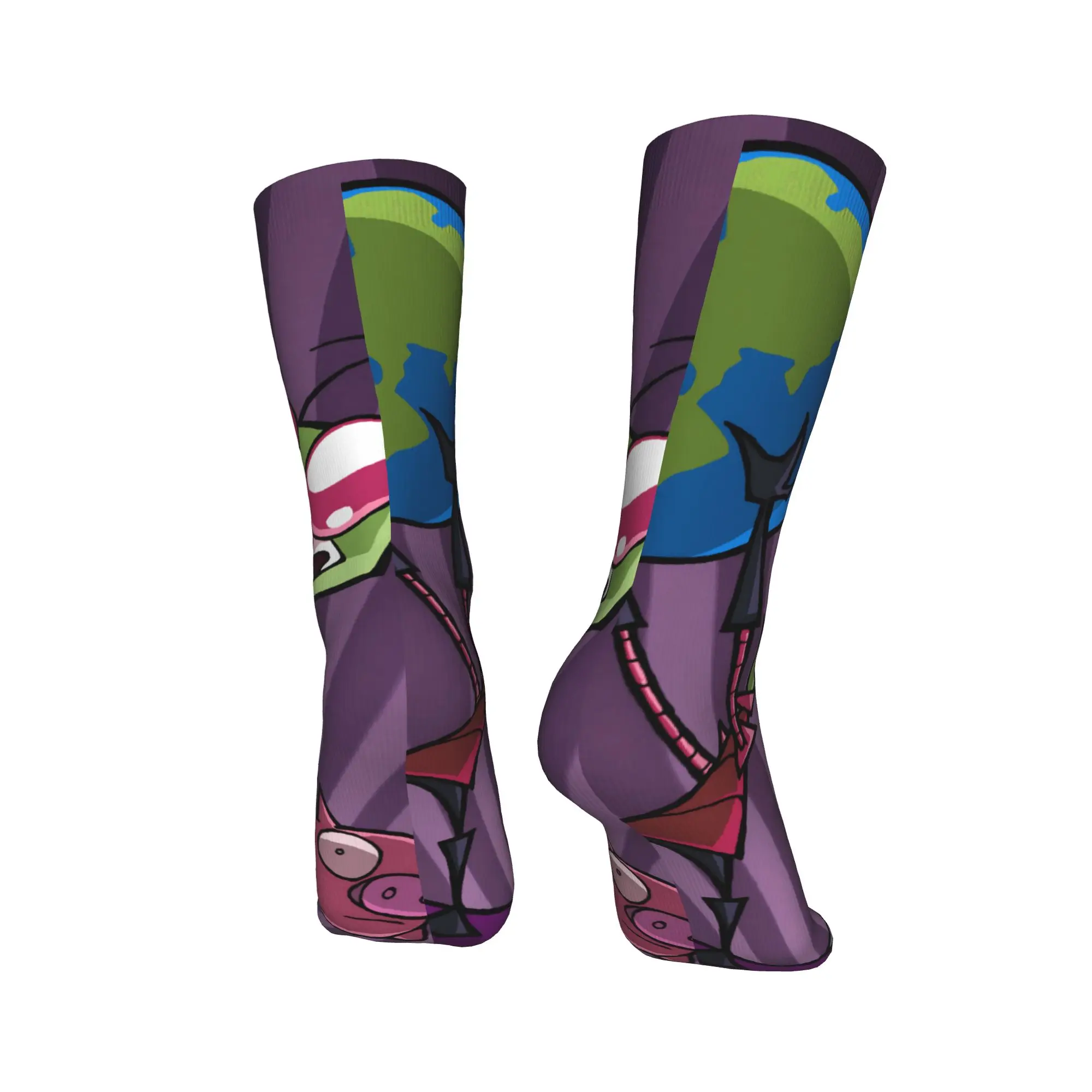 جوارب Invaders Zims جوارب جرافيك غير قابلة للانزلاق جوارب للزوجين دافئة وناعمة للشتاء كاواي لركوب الدراجات