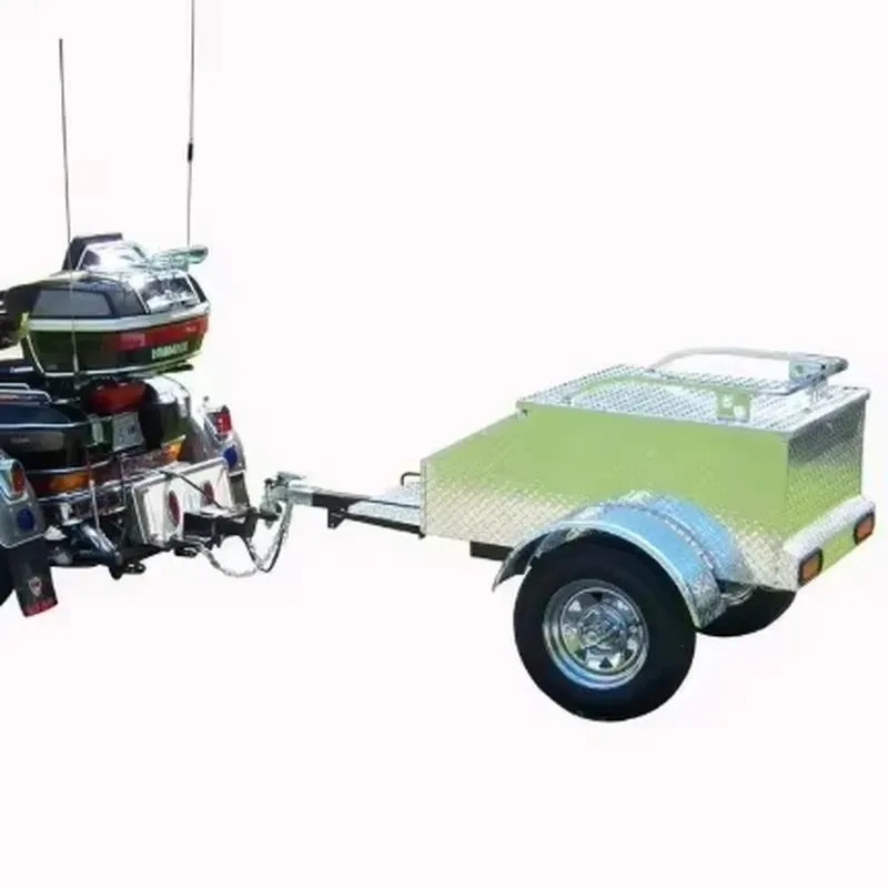 Heavy Duty Aluminum Rhombus Board Motorcycle Cargo Trailer Luggage Box with Roof Rack