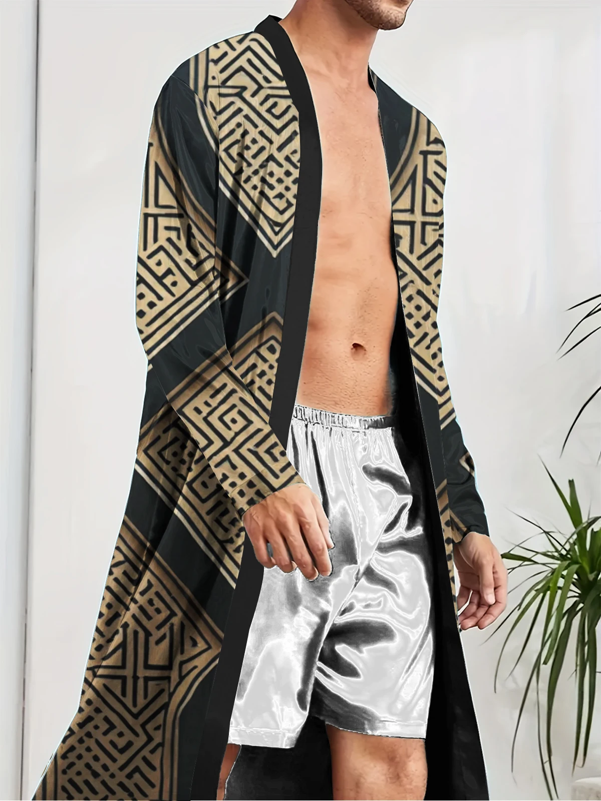 

1pcs Men's Robes 2026 Spring/Summer 3D Printed Graphic sleepwear Sleepwear Funny pajamas Breathable Men's bathrobe robe