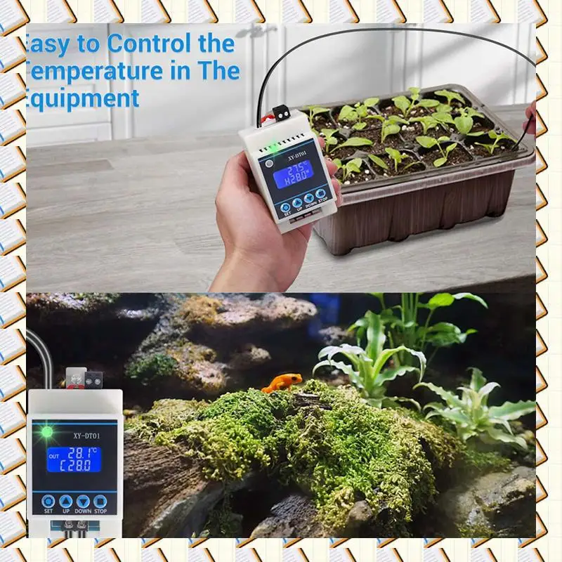 A14M 5X XY-DT01 เครื่องควบคุมอุณหภูมิแบบดิจิตอล -40-110 ° C พร้อมจอแสดงผล LCD และเซ็นเซอร์กันน้ํา