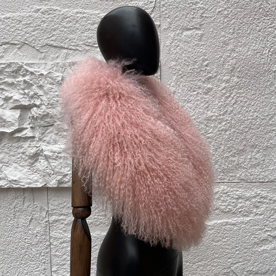 Natural Mongolian Lamb Fur Collar Blends Effortlessly With Coats Women Best Selling Real Fur Accessory