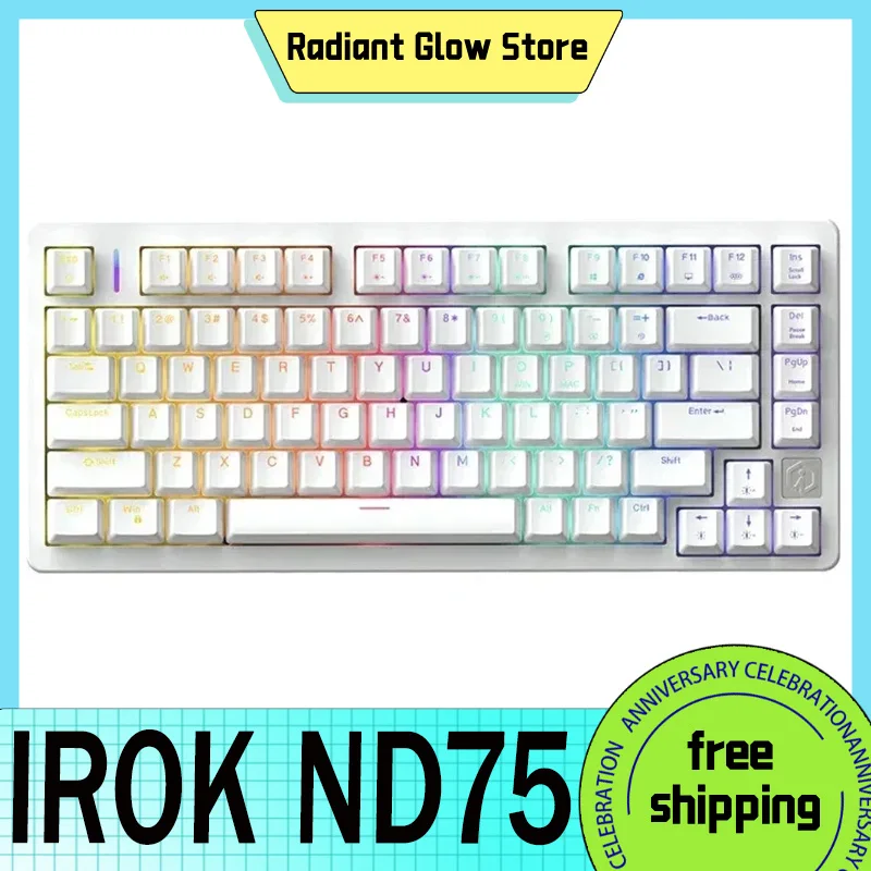 

IROK ND75 Magnetic Switch Keyboard Wired RT Mode Mechanical Keyboards Gaming Keyboards Hot-Swap Customization RGB Gamer Keyboard