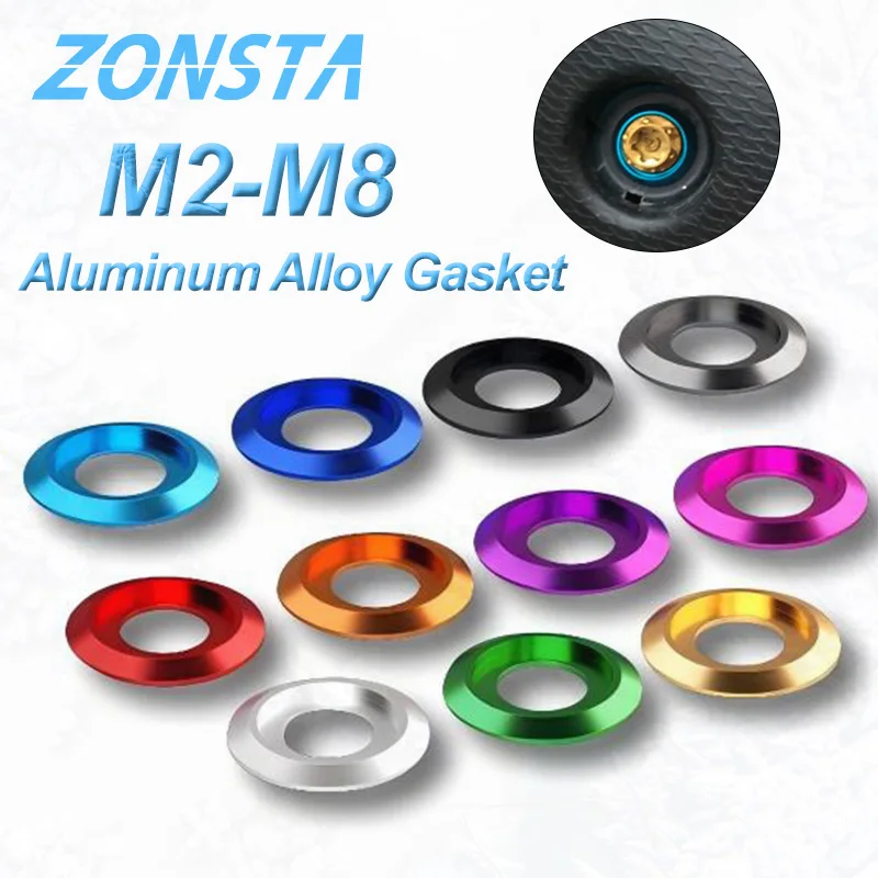 10pcs/lot M2 M2.5 M3 M4 M5 M6 M8 Colourful Aluminum Cup Head Washer for Button Head Screw ISO7380 Bolt