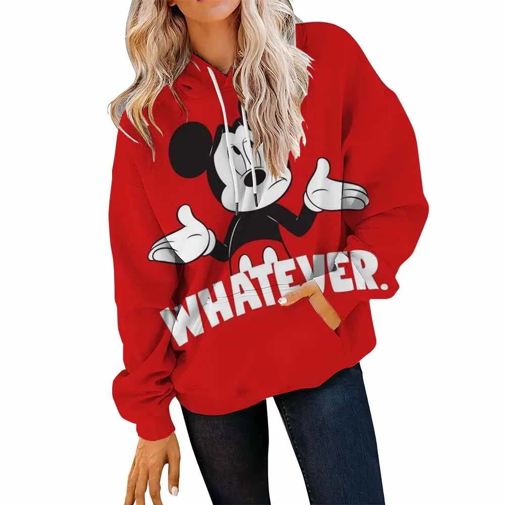 2026 مرحبا كيتي طباعة بلوزات النساء الشتاء هوديس Crewneck فضفاض البلوز أساسيات ملابس حريمي مريحة #3