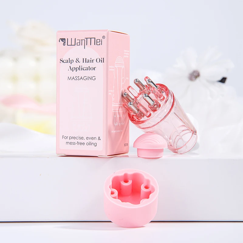 2 個ピンク染毛剤ツールセット 6.09 オンスヘアオイルアプリケーターボトルと 1 ミリリットル Dil 育毛ソリッドヘアコームサロン理髪ツール