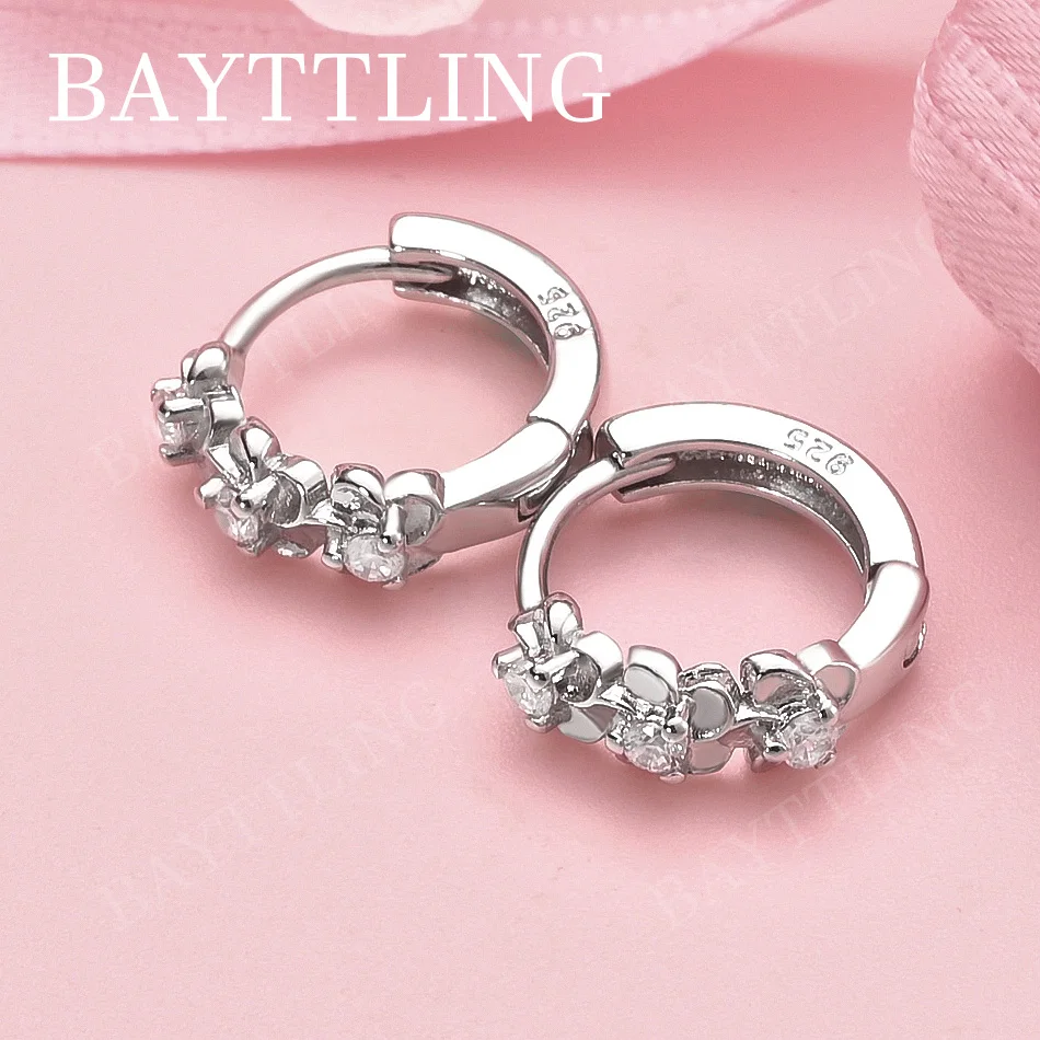

Luxurious 925 Sterling Silver Exquisite Flower Earrings for Women, Charming Wedding Gift Accessories Jewelry