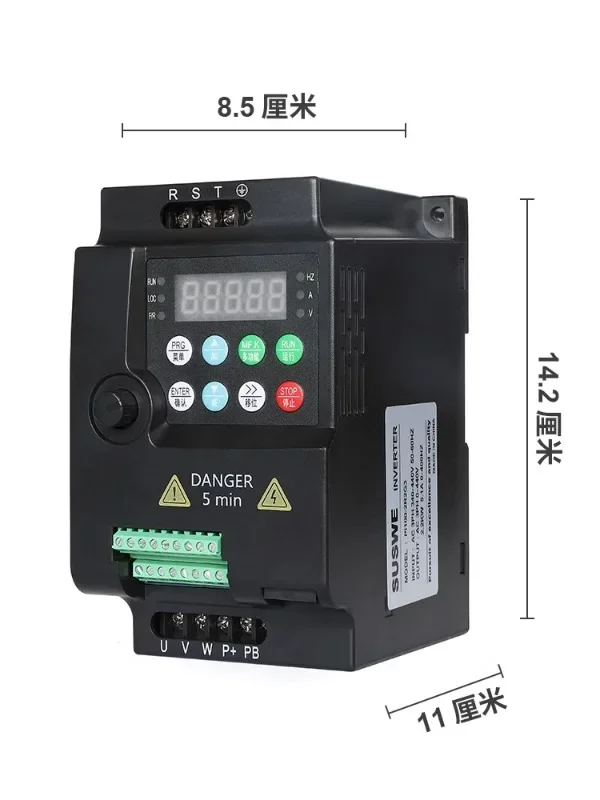 Inverter three-phase 380V single-phase 220V to 0.75/1.5/2.2/5.5KW motor, water pump, fan speed controller