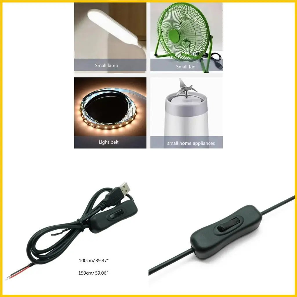 

1M/1.5m USB Male Plug 2pin Wire DIY Pigtail Cable 5V Black USB Power Cable