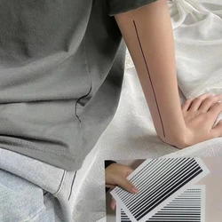 2024 Linear Ray Temporary Tattoo Stickers Arm Neck Simple Fashion Black Line Waterproof Art Fake Tattoos Ankle Tattoos Men Women