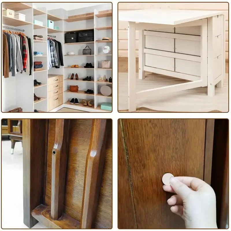 2Sheets 108Pcs Self Adhesive Furniture Screw Cover Stickers PVC Round Sticker For Wood Home Craft Desk Cabinet Decorative Decals view 3