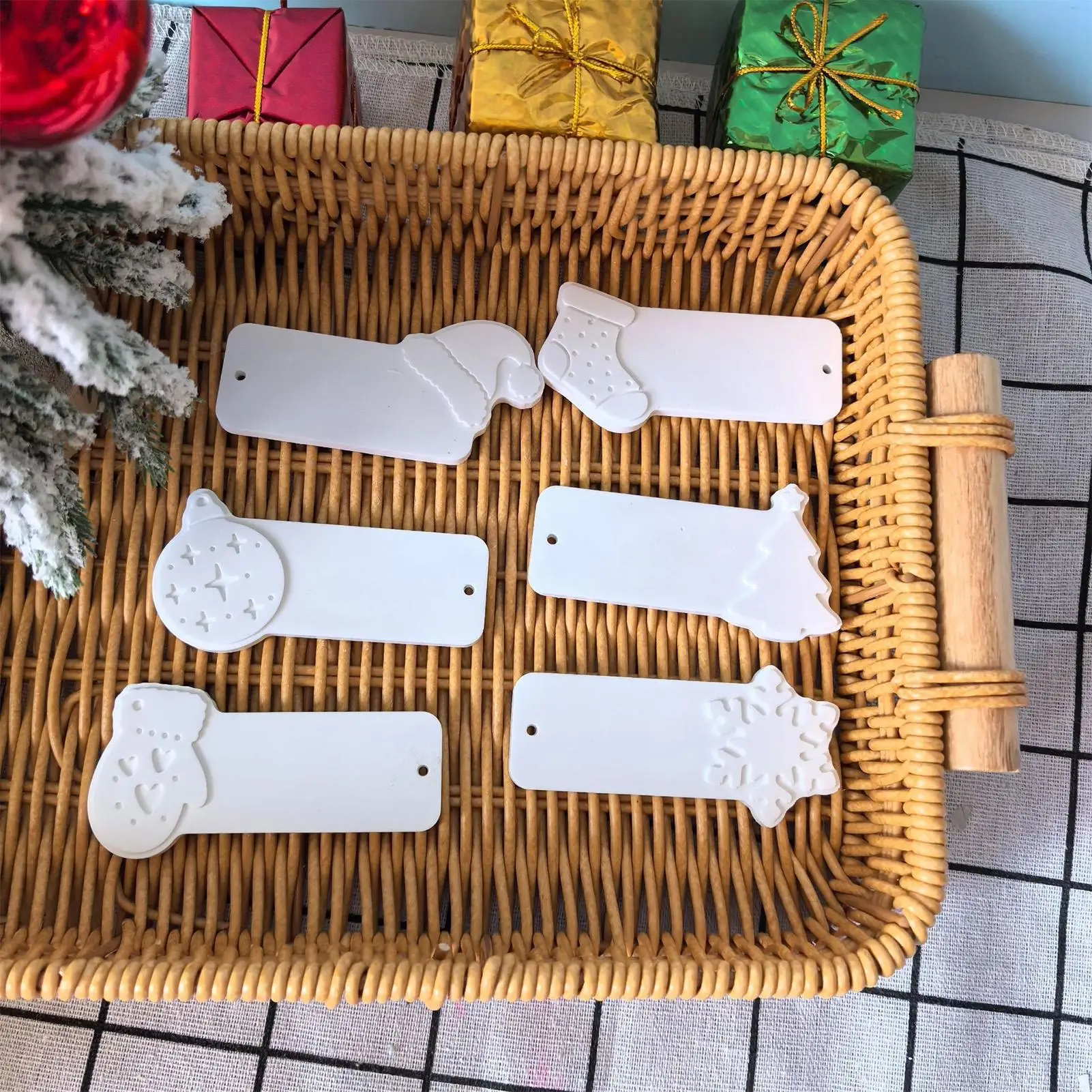 

Рождественские украшения, смоляные формы, 6 полостей, силиконовые инструменты для литья, подвесные формы для бетона с орнаментом для вечеринки из цементной штукатурки