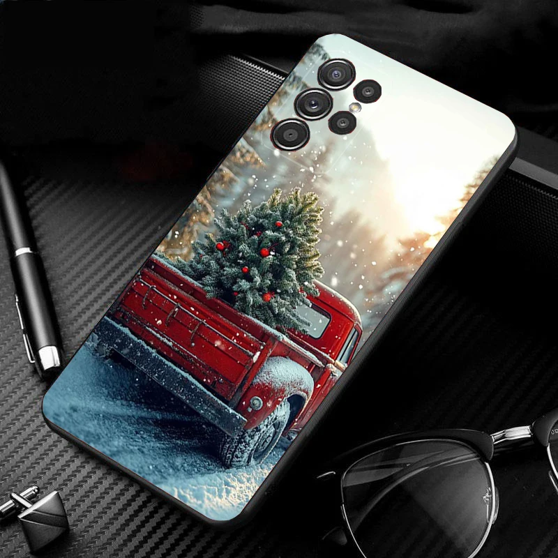 Telefoon Geval Voor Samsung Galaxy S25 S24 S23 S22 S21 Ultra S24 S23 S22 S21 S25 Plus S24 S20 FE Kerstman Kerstboom