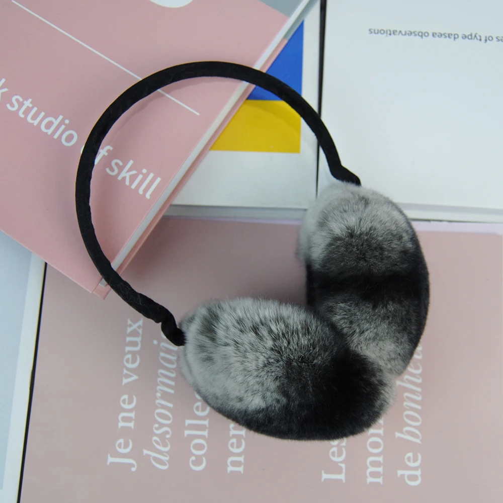 Winter Outdoor Windproof Women Real Rex Rabbit Fur Earmuffs Rex Rabbit Fur Earmuff Lovely Girl Genuine Rex Rabbit Fur Ear-caps