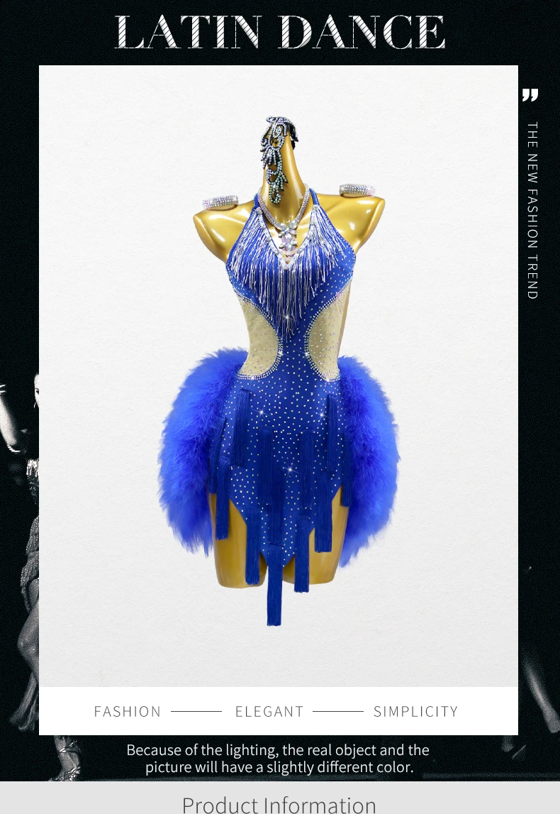 Lateinamerikanisches Tanzkostüm für Mädchen 2026 Cheerleader Karneval Damen Wettbewerb Performance Übungskleidung Eleganter Samba-Anzug – Detail 2
