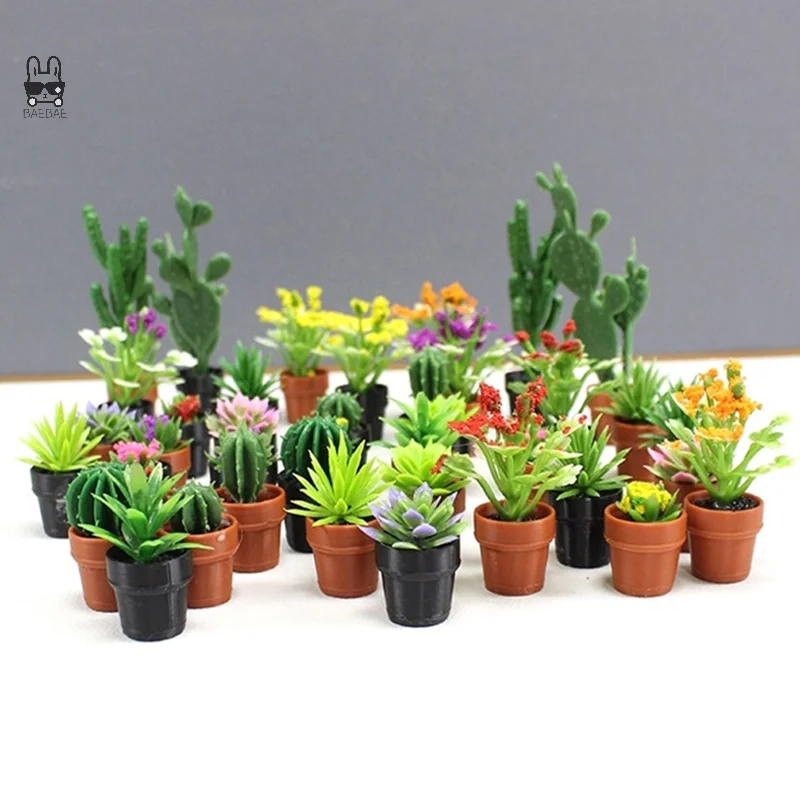 5 Stuks 1:12 Poppenhuis Simulatie Plant Potmodel Poppenhuis Miniatuur Tuin Huis Ornamenten Micro Scène Decoratie Speelgoed