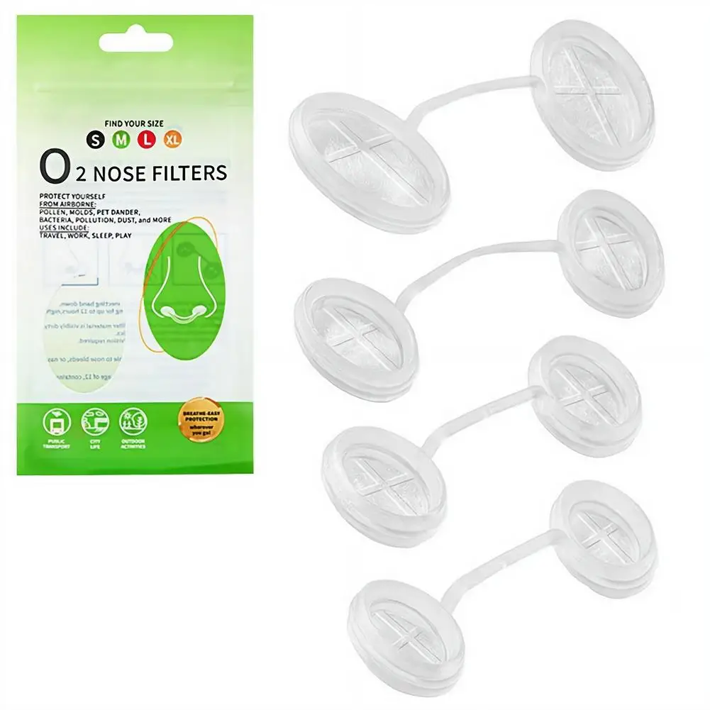 Invisible Disposable Nasal Plugs Allergy Relief Multi-Size Nasal Filters Breathable Comfortable Nasal Filtration Set Smog/Pollen