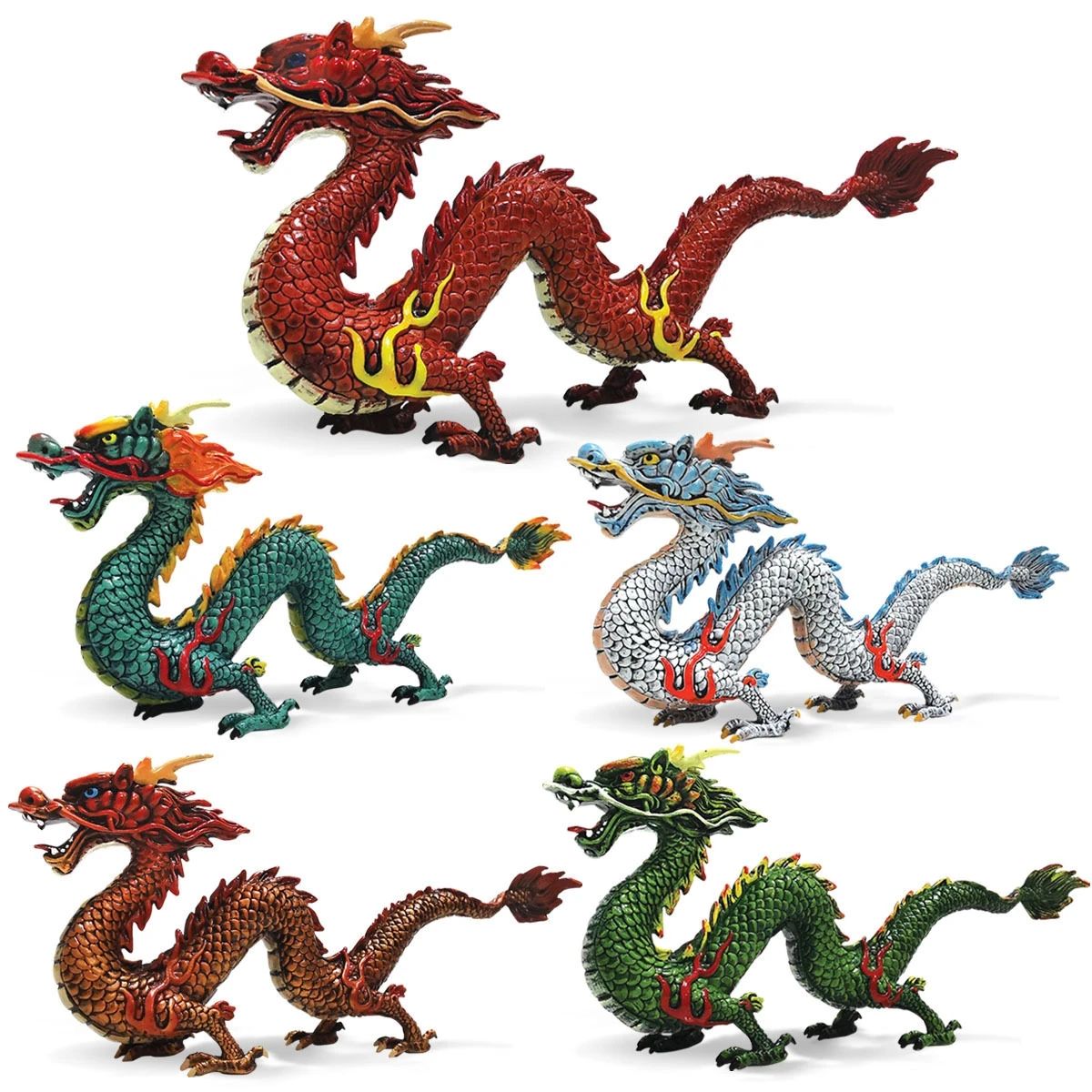 Chinese Dragon Myth Legend Four Claw Oriental Dragon Animal Model Toys Children's Imitation Decorative Ornaments Novelty Toy