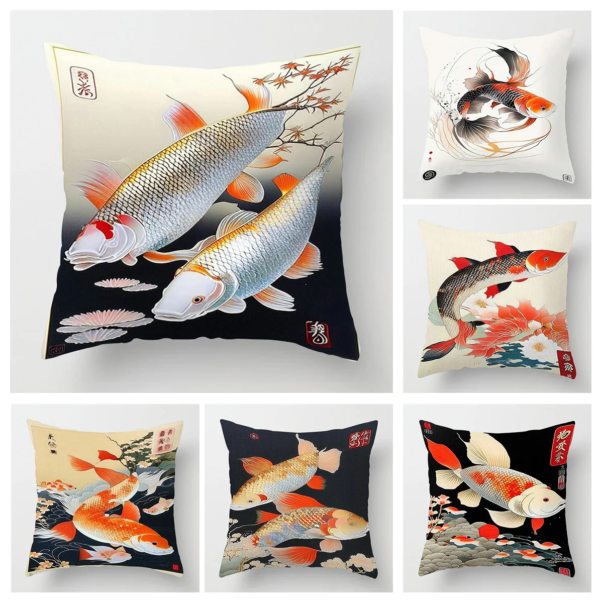 

New Ins Style Marine Life Pillow Case Printed Cushion Cover Nordic Living Room Sofa Home Decoration 40x 40cm 45x45cm 50x50cm