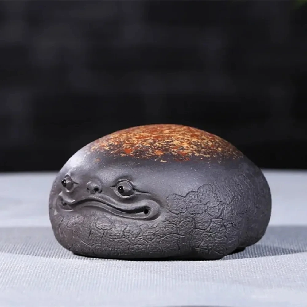 Purple sand golden toad tea pet can raise lucky tea to play tea table accessories tea figurine teapets Purple Clay Zen