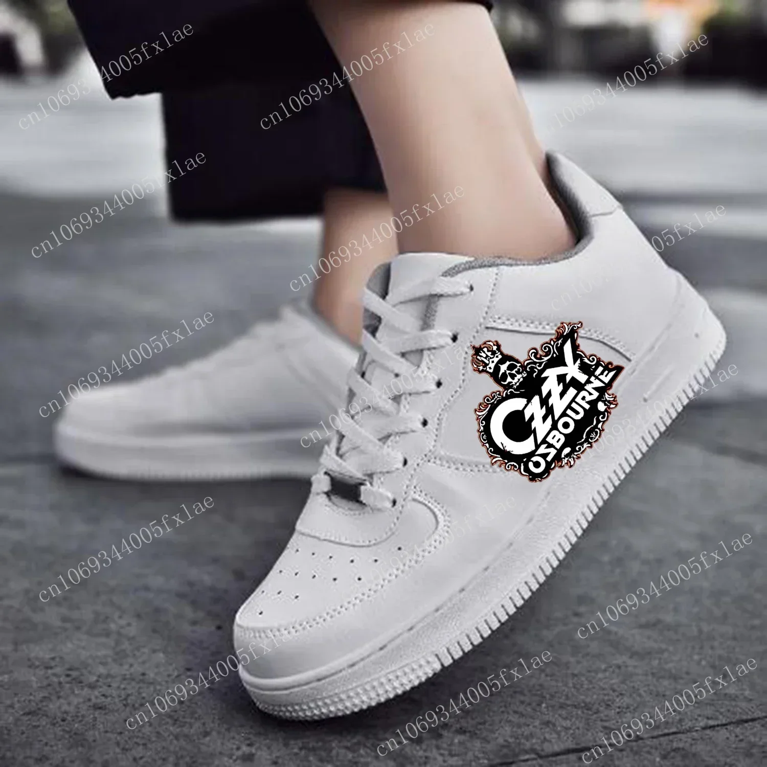 Ozzy Osbourne AF sepatu basket pria wanita, sepatu olahraga lari kualitas tinggi flat Force Sneakers bertali sepatu buatan khusus