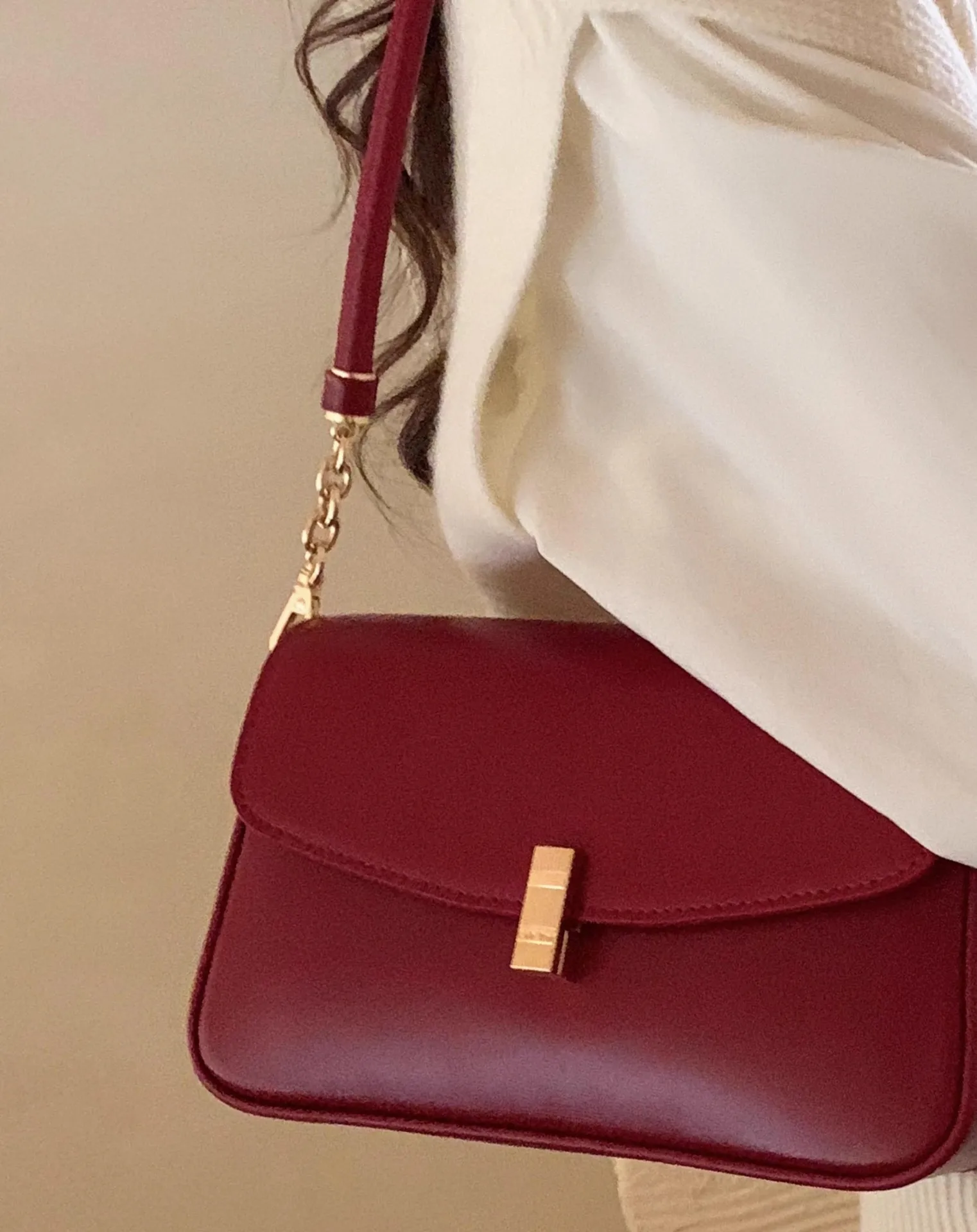 High Quality Burgundy Lady Underarm Bag 2024 New Light Luxury Women\'s Elegant Flap Messenger Bags Party Banquet Texture Handbag