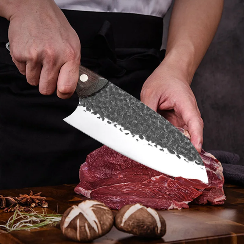 Kitchen Knife High Carbon Steel Forged Knife Professional Chef Cleaver Knife Meat Vegetables Fish Knives Cooking Tools