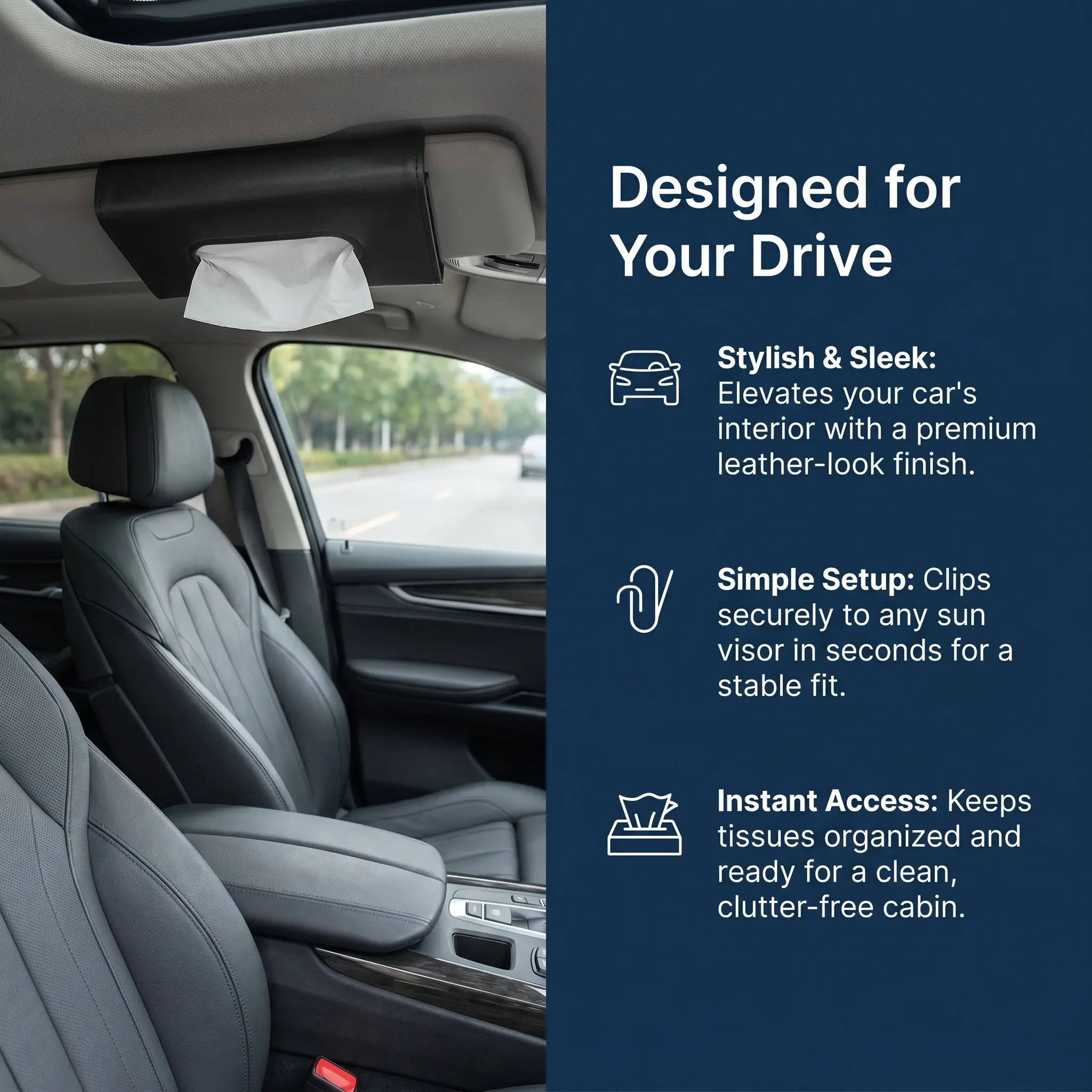 Sun Visor Tissue Holder for Car Premium Build Quality Stylish Design Fits Most Vehicles Tissue Box Holder Car Essentials List